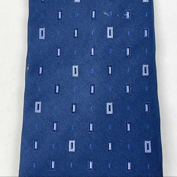 Van Heusen Tie Mens Blue Geometric - Picture 4 of 6